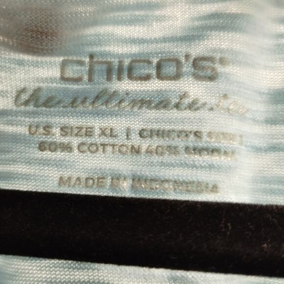Chico's Size XL (3) Light Blue Slub Cotton Modal V-Neck Ultimate Tee Tank Top - Picture 4 of 5